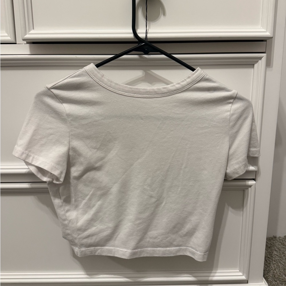 wild fable White Cropped Tee - Short Sleeve Crew